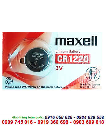 Maxell CR1220, Pin 3V Lithium Maxell CR1220 chính hãng Maxell Nhật